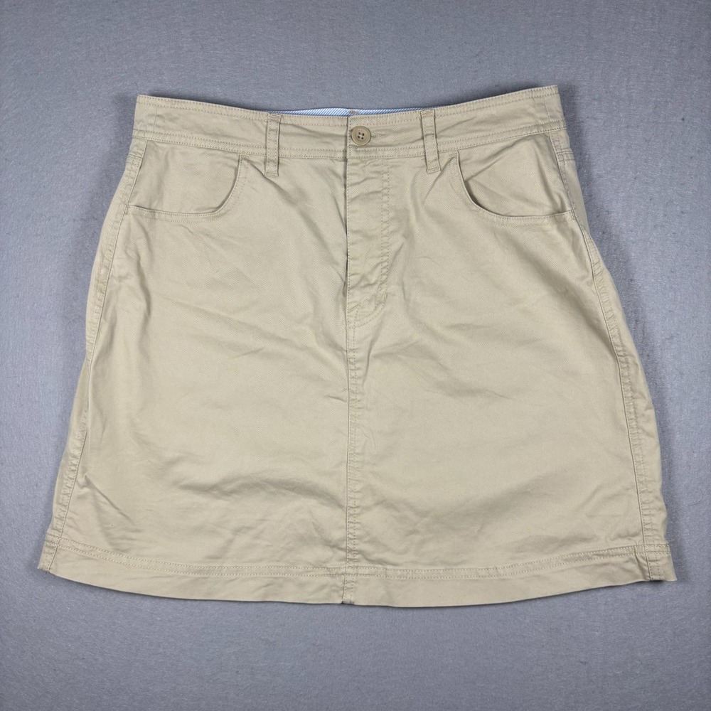Boden Beige Chino Skirt Womens Size US 8 UK 12 Khaki Cotton Utility Casual